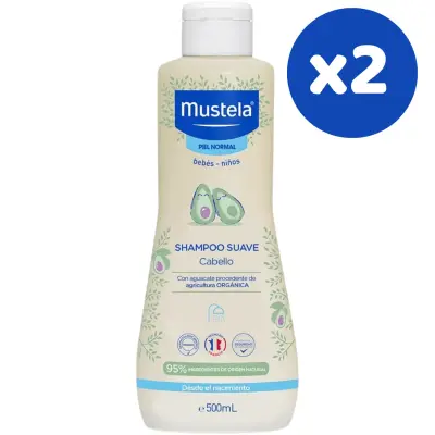 Mustela Gentle Avokado Papatya Özlü Bebek Şampuanı 500 ml x 2 Adet (1)