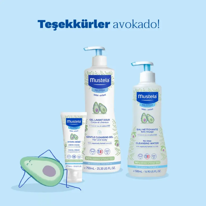 Mustela Gentle Avokado Papatya Özlü Bebek Şampuanı 500 ml x 3 Adet - 2