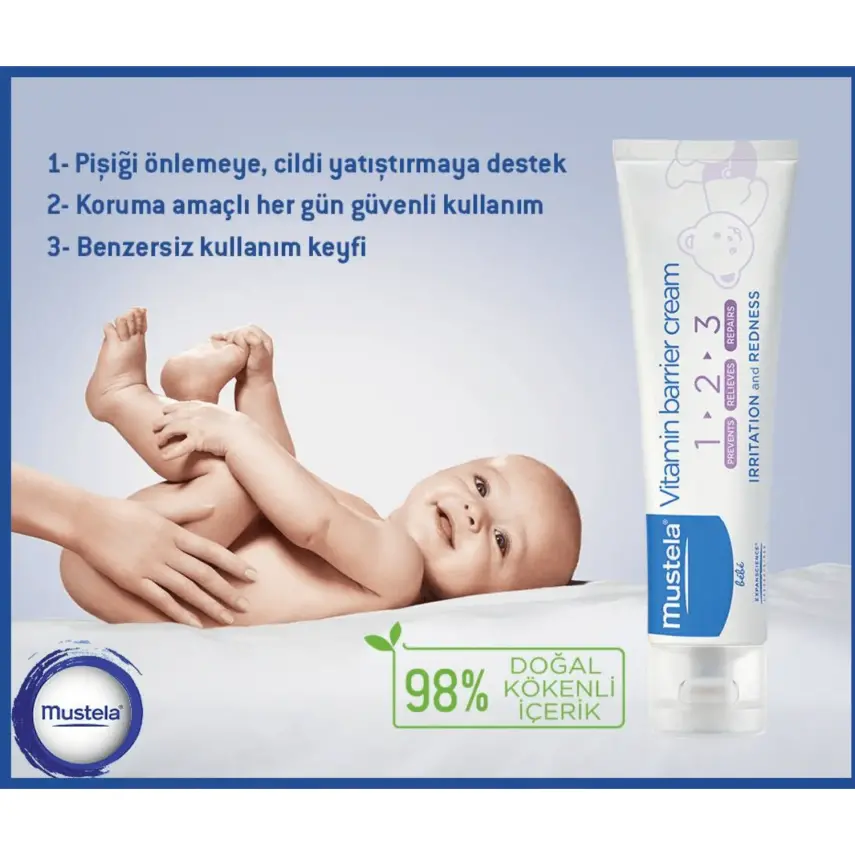 Mustela Vitamin Bariyer 1-2-3 Bebek Pişik Kremi 100 ml x 2 Adet - 5