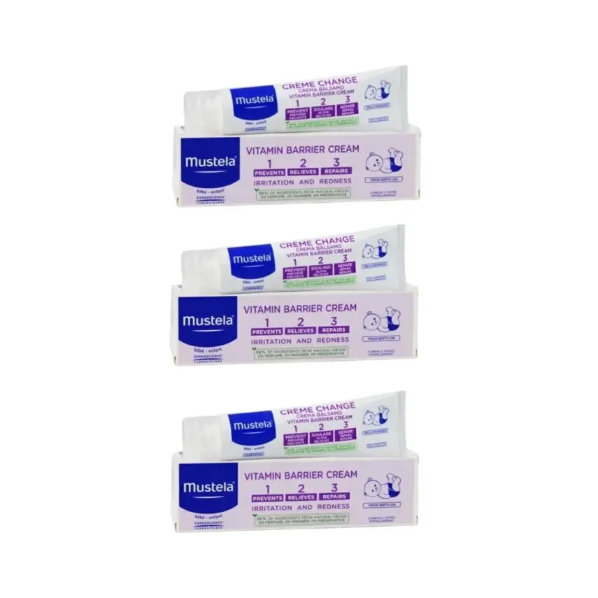 Mustela Vitamin Bariyer 1-2-3 Bebek Pişik Kremi 50 ml x 3 Adet - 1