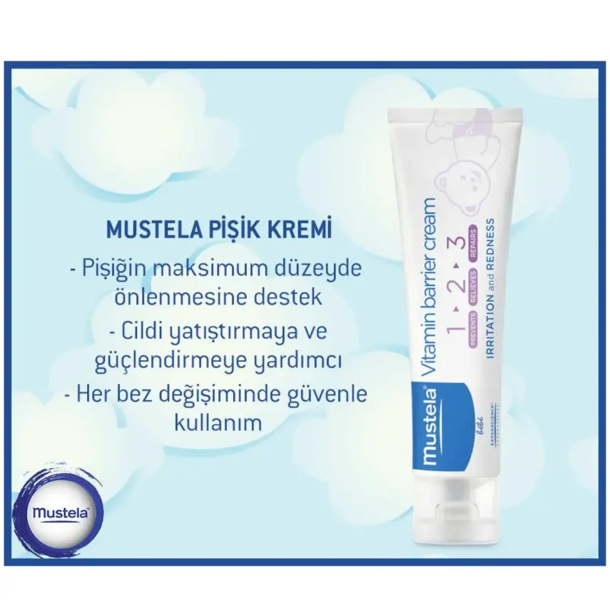 Mustela Vitamin Bariyer 1-2-3 Bebek Pişik Kremi 50 ml x 3 Adet - 6