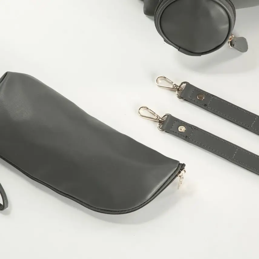 M&Y Collection Diamond Deri Anne Bebek Sırt Çantası Gri - 3