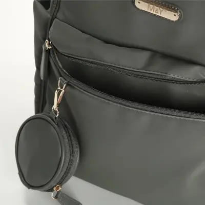 M&Y Collection Diamond Deri Anne Bebek Sırt Çantası Gri - 4