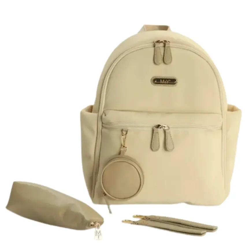 M&Y Collection Diamond Deri Anne Bebek Sırt Çantası Krem - 1