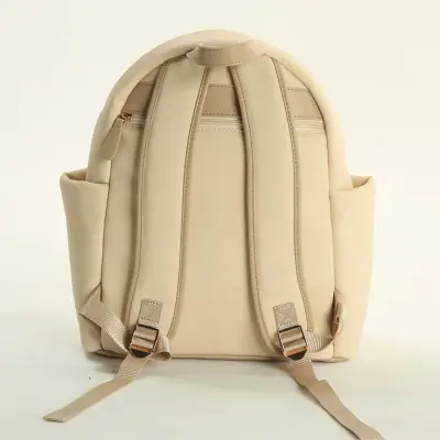 M&Y Collection Diamond Deri Sırt Çantası Krem (1)