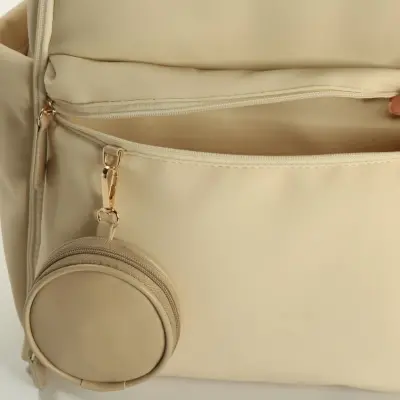 M&Y Collection Diamond Deri Anne Bebek Sırt Çantası Krem - 4