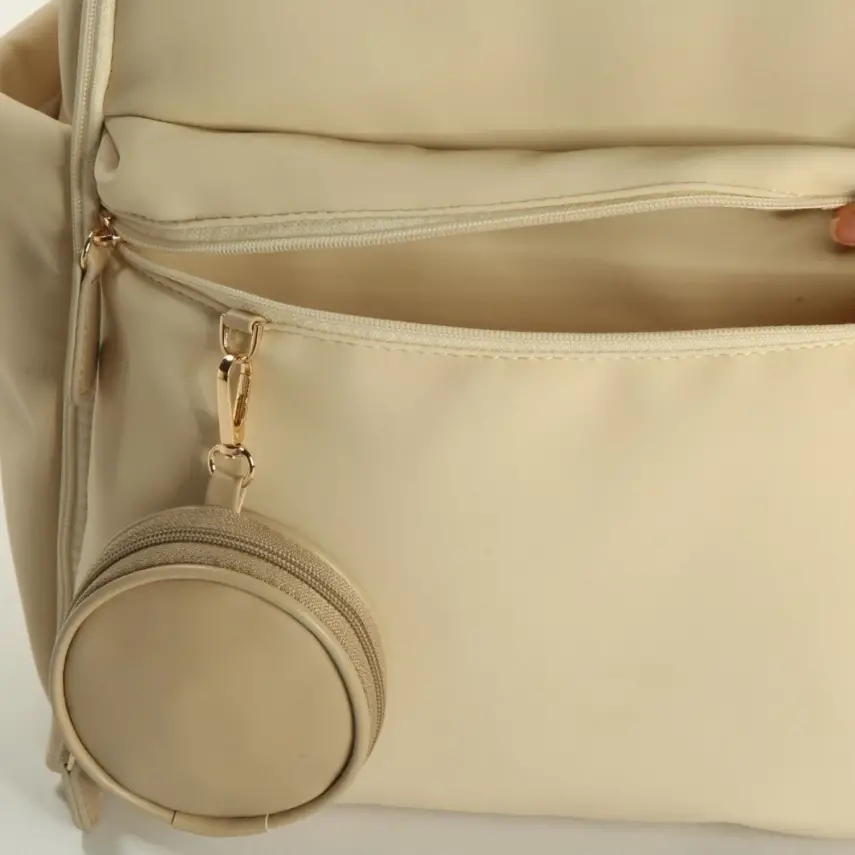 M&Y Collection Diamond Deri Anne Bebek Sırt Çantası Krem - 4