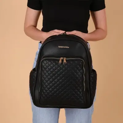 M&Y Collection Dust Deri Anne Bebek Sırt Çantası Siyah - 6