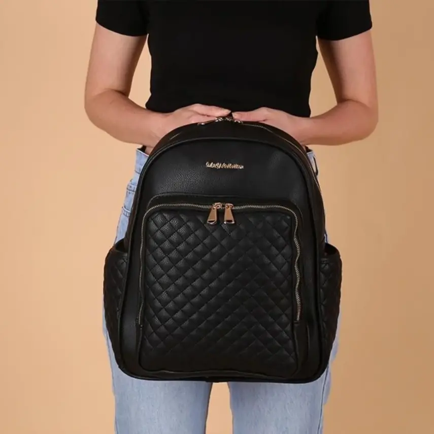 M&Y Collection Dust Deri Anne Bebek Sırt Çantası Siyah - 6