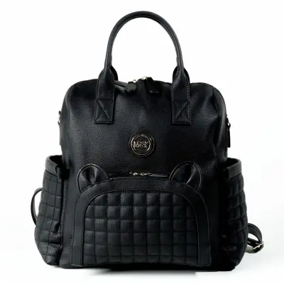 M&Y Collection Kitty Deri Anne Bebek Sırt Çantası Siyah 