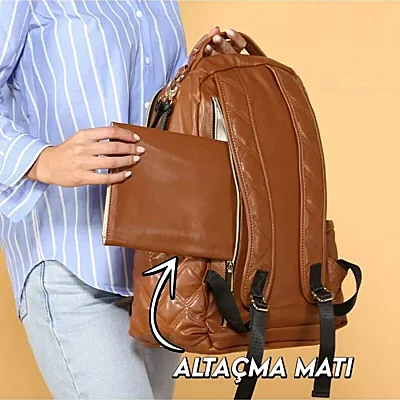 M&Y Collection Oesta Deri Anne Bebek Sırt Çantası Taba - 8