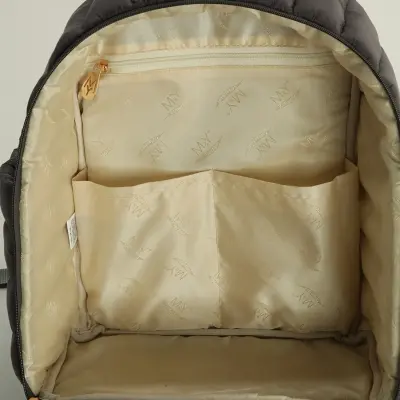 M&Y Collection Puff Deri Bebek Bakım Sırt Çantası Gri / Grey (1)