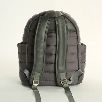 M&Y Collection Puff Deri Bebek Bakım Sırt Çantası Gri / Grey - 4