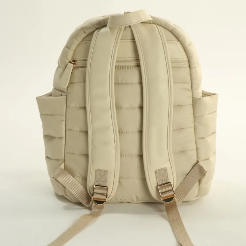 M&Y Collection Puff Deri Bebek Bakım  Sırt Çantası Krem / Cream - 2