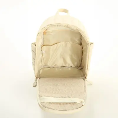 M&Y Collection Puff Deri Bebek Bakım  Sırt Çantası Krem / Cream - 5