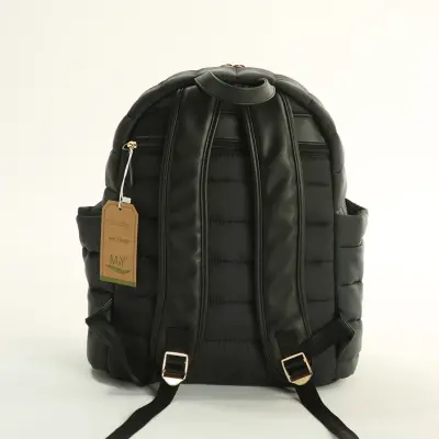 M&Y Collection Puff Deri Bebek Bakım Sırt Çantası Siyah / Black (1)