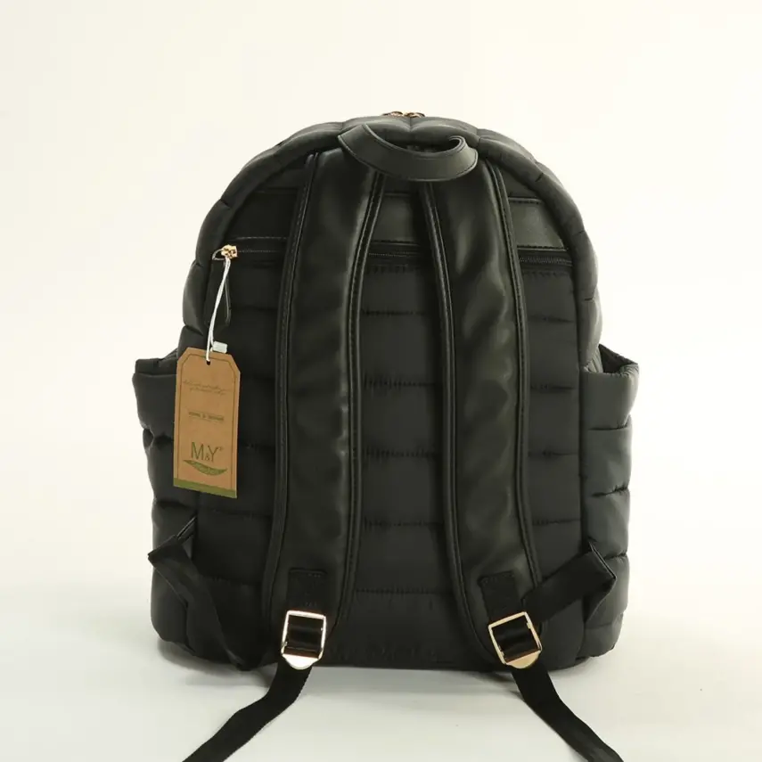 M&Y Collection Puff Deri Bebek Bakım Sırt Çantası Siyah / Black - 2