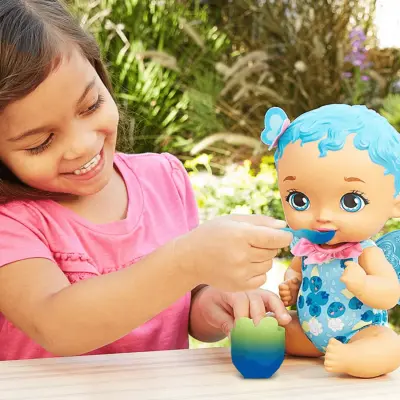 My Garden Baby Kelebek Bebeğimin Yemek Zamanı Mavi Saçlı Oyuncak Bebek - 5