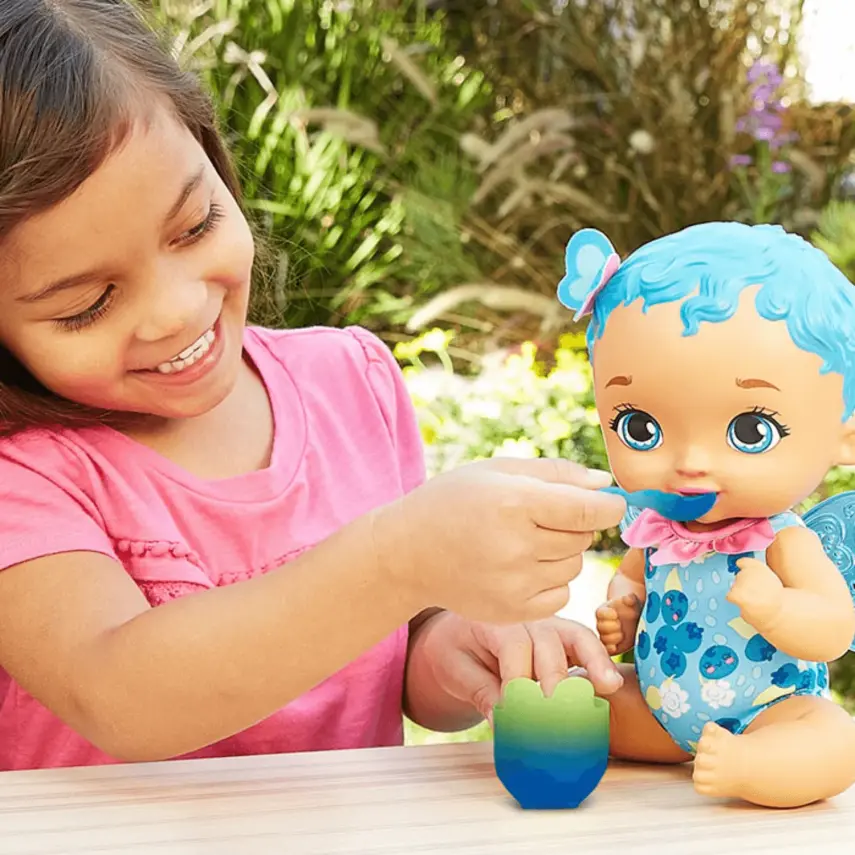 My Garden Baby Kelebek Bebeğimin Yemek Zamanı Mavi Saçlı Oyuncak Bebek - 5