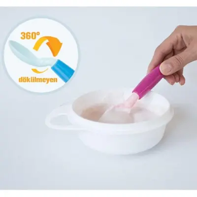 Mycey 360⁰ Dönen Mama Kaşığı Yeşil (1)