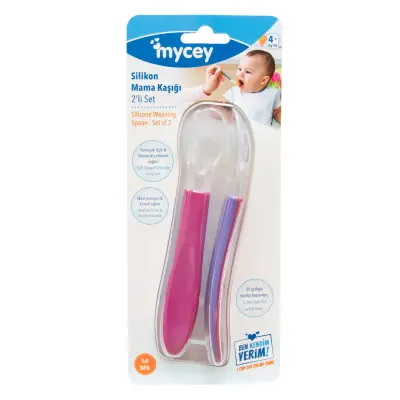 Mycey Silikon Uçlu Mama Kaşığı 2li Kız - 3