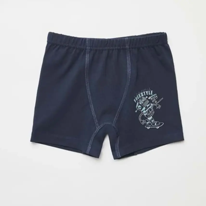 Natuline Organik Erkek Boxer Likralı Freestyle Robot 2li Çağla Yeşili - Lacivert - 4