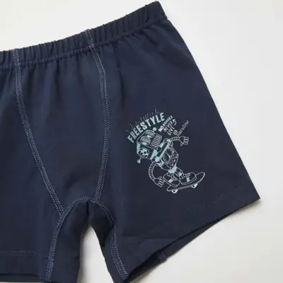 Natuline Organik Erkek Boxer Likralı Freestyle Robot 2li Çağla Yeşili - Lacivert - 5