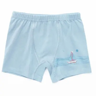 Natuline Organik Erkek Boxer Likralı Tekne Çizgili 2li Mavi - İndigo - 6