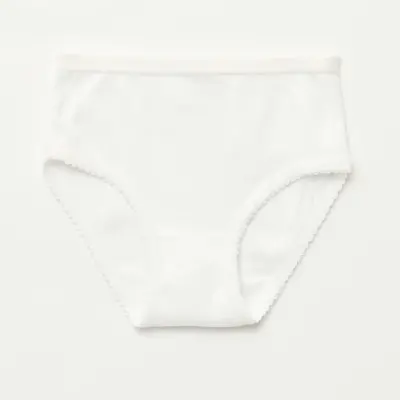 Natuline Organik Kız Külot Kroşatalı Ribana 3lü Beyaz (1)