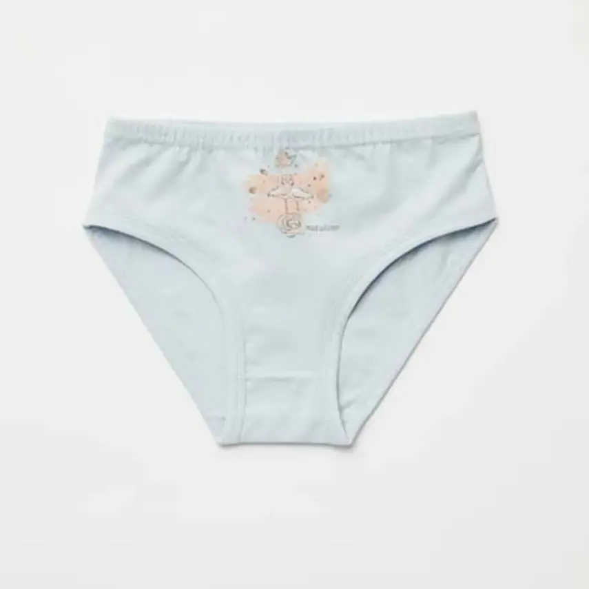 Natuline Organik Kız Külot Likralı Queen Swan 2li Açık Mavi - Sarı - 4