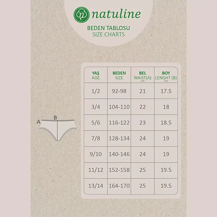 Natuline Organik Külot 3lü Likralı Lets Dance Pembe - Sarı - Yeşil - 4