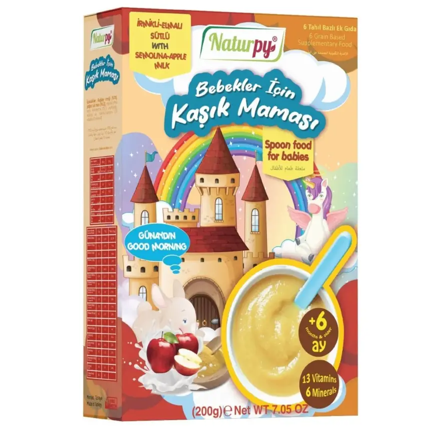 Naturpy 6 Tahıllı Sütlü İrmik ve Elmalı Kaşık Maması 200 gr - 2