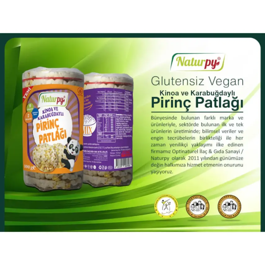 Naturpy Glutensiz Kinoa ve Karabuğdaylı Pirinç Patlağı 100 gr - 2