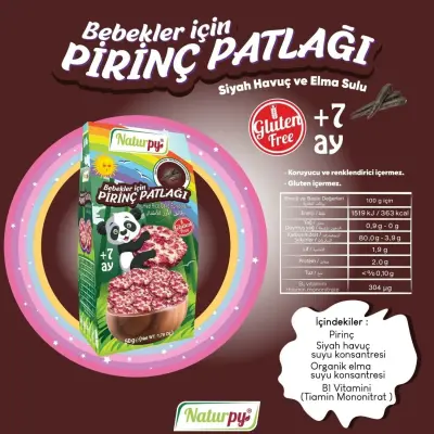 Naturpy Glutensiz Pirinç Patlağı Havuçlu +7 Ay 50 gr - 2