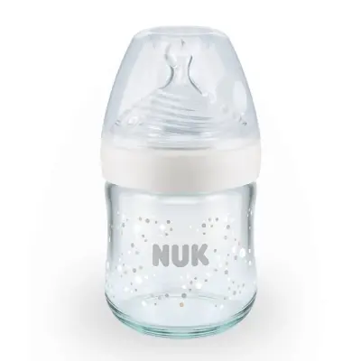 Nuk Nature Sense Isı Göstergeli Cam Biberon 120 ml Beyaz (1)