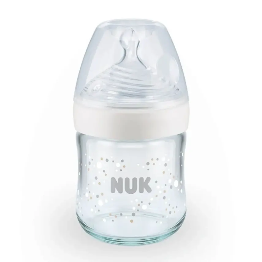 Nuk Nature Sense Isı Göstergeli Cam Biberon 120 ml Beyaz - 1