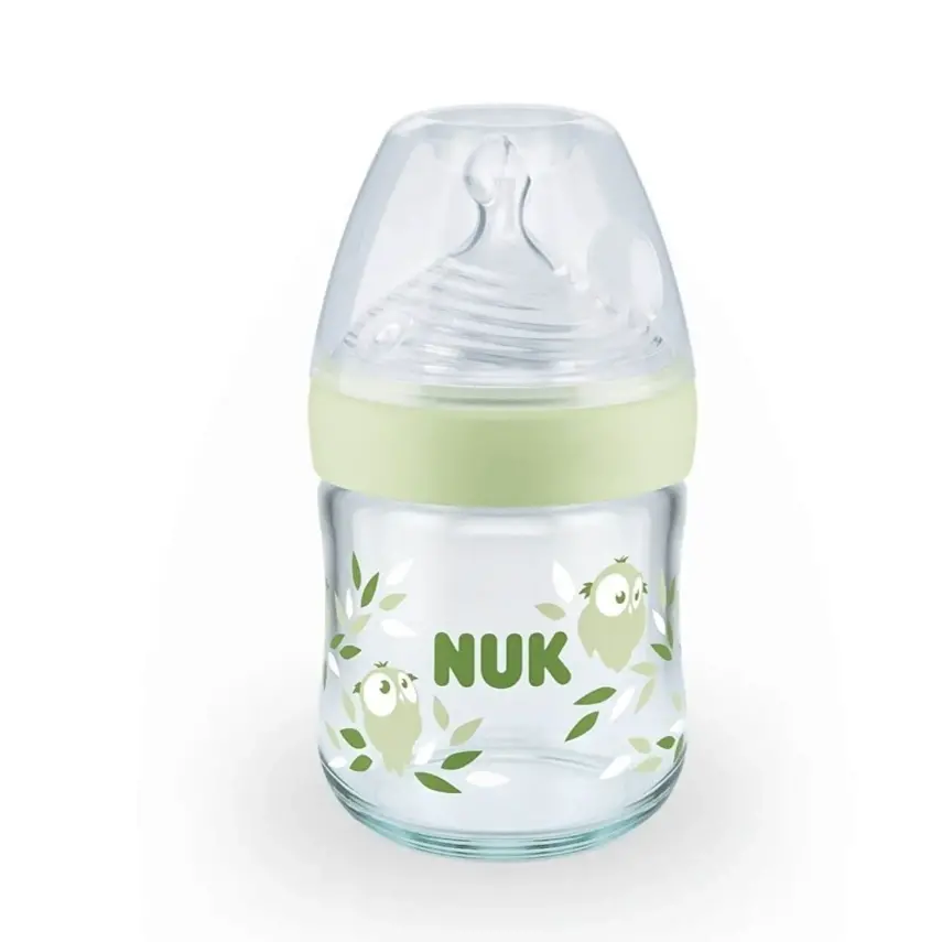 Nuk Nature Sense Isı Göstergeli Cam Biberon 120 ml Yeşil - 1