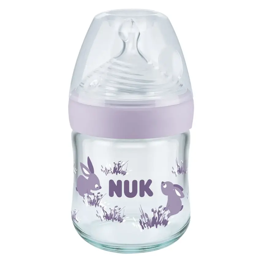 Nuk Nature Sense Isı Göstergeli Cam Biberon 240 ml Lila - 1