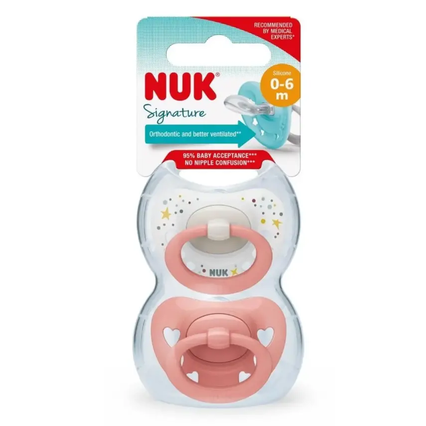 Nuk Signature Saklama Kutulu Silikon Emzik 2li 0-6 Ay Kız - 3