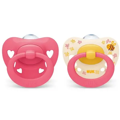 Nuk Signature Saklama Kutulu  Silikon Emzik 2li 18-36 Ay Kız (1)
