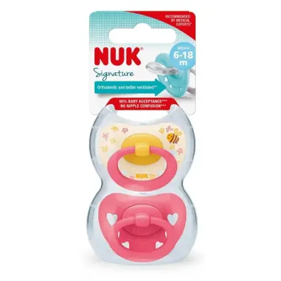Nuk Signature Saklama Kutulu Silikon Emzik 2li 6-18 Ay Kız - 3