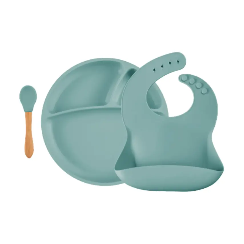 OiOi Blw Beslenme Seti Tabaklı Aqua Green - 1