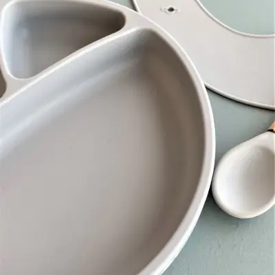 OiOi Blw Beslenme Seti Tabaklı Powder Grey - 4