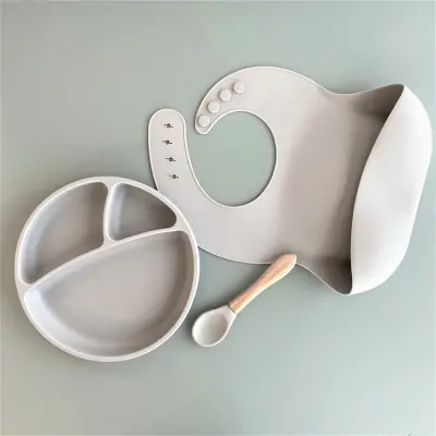 OiOi Blw Beslenme Seti Tabaklı Powder Grey - 2