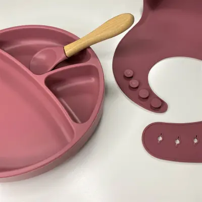 OiOi Blw Beslenme Seti Tabaklı Velvet Rose (1)