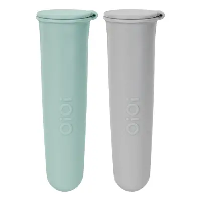 OiOi Buz Buz Silikon Dondurma Kabı 2li 6+ Ay River Green - Powder Grey