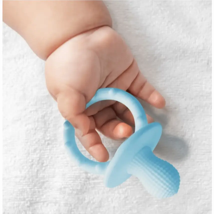 Oioi Gummy Silikon Diş Kaşıyıcı 3+ Ay Mineral Blue - 3