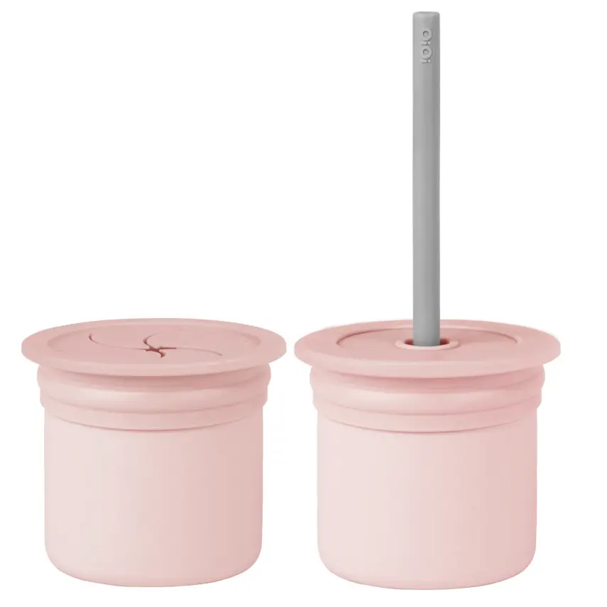 OiOi Ham+Hüp Atıştırma Seti 4lü Pinky Pink - Powder Grey - 1