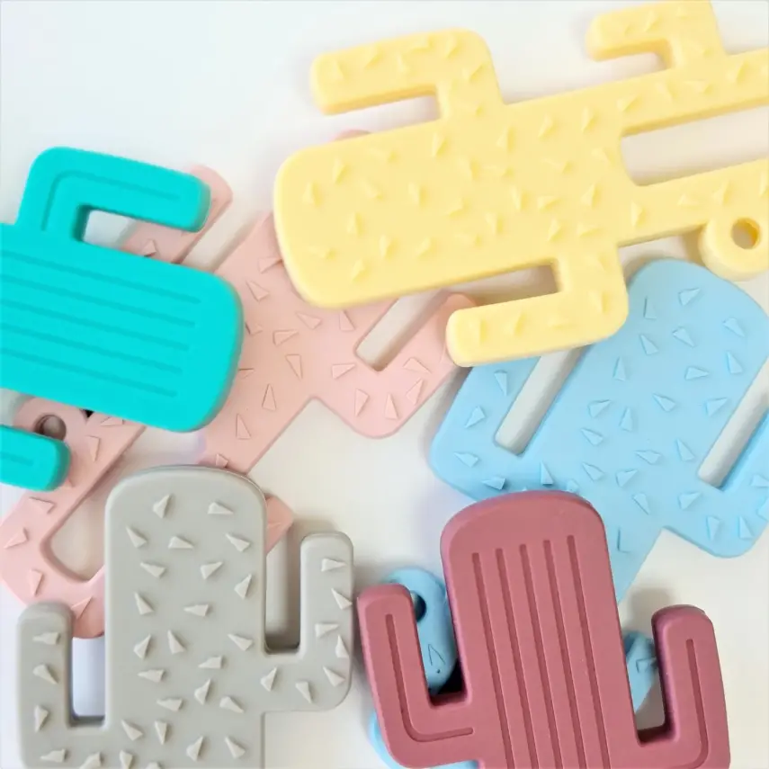 OiOi Kaktüs Diş Kaşıyıcı 3+ Ay Aqua Green - 5