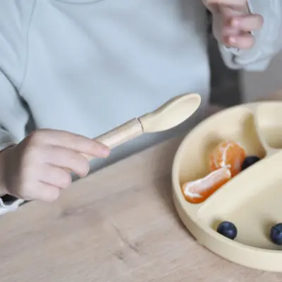 OiOi Mama Kaşığı 2li Powder Grey - Mellow Yellow - 4